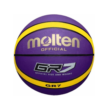 Minge baschet Molten BGR7-VY, cauciuc premium, marimea 7, mov / galben, indoor & outdoor [5]