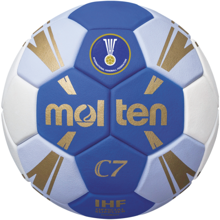 Minge handbal Molten H0C3500 speciala pentru incepatori, super grip, marime 0, alb cu albastru