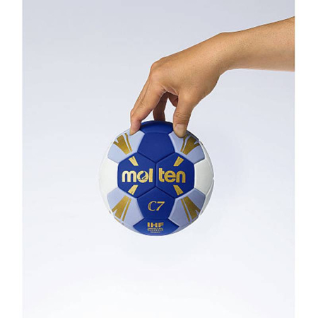 Minge handbal Molten H0C3500 speciala pentru incepatori, super grip, marime 0, alb cu albastru