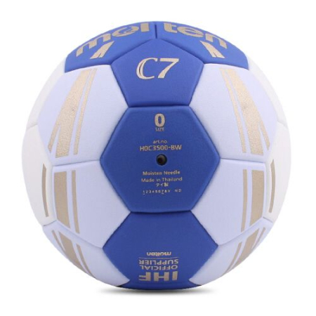 Minge handbal Molten H0C3500 speciala pentru incepatori, super grip, marime 0, alb cu albastru [8]