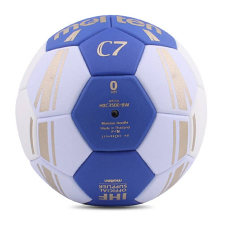 Minge handbal Molten H0C3500 speciala pentru incepatori, super grip, marime 0, alb cu albastru [3]