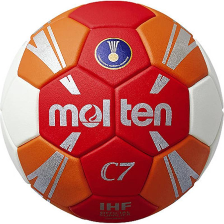 Mingi handbal Molten C7 - Minge handbal Molten H1C3500 speciala pentru incepatori, marime 1, alb cu rosu