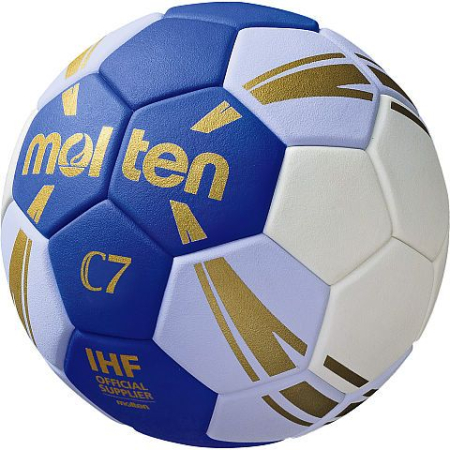 Minge handbal Molten H1C3500  speciala pentru incepatori, super grip, marime 1, alb cu albastru [5]