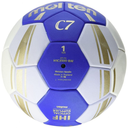 Minge handbal Molten H1C3500  speciala pentru incepatori, super grip, marime 1, alb cu albastru [9]
