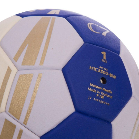 Minge handbal Molten H1C3500  speciala pentru incepatori, super grip, marime 1, alb cu albastru [7]