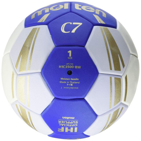 Minge handbal Molten H1C3500  speciala pentru incepatori, super grip, marime 1, alb cu albastru [1]