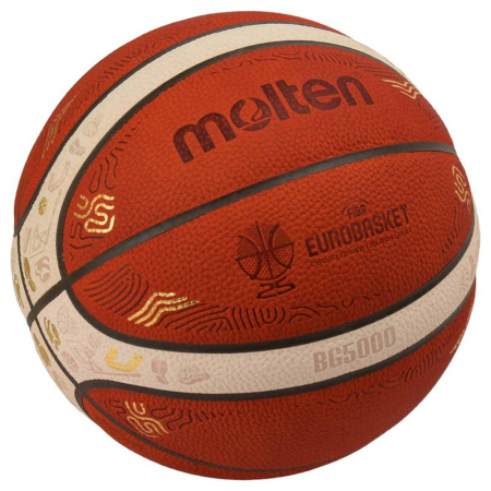 Minge oficiala baschet Molten B7G5000 FIBA EuroBasket 2025 – Piele Naturala, Indoor [9]