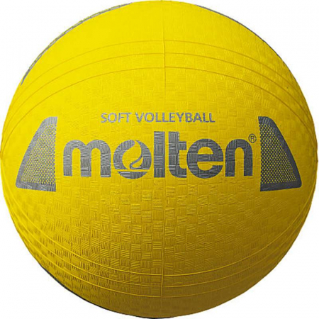 Volei - Plaja - Molten S2Y1250-Y Soft Volleyball – Premium Rubber, Yellow, 160 g, Ø 210 mm