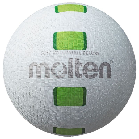 Molten S2Y1550-WG volleyball, soft rubber, white with green [3]