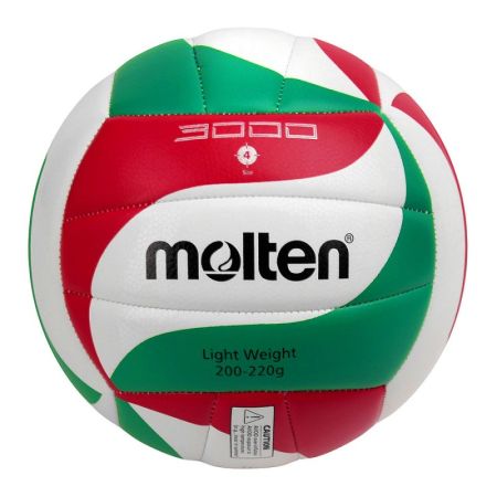 Mingi volei antrenament si agrement - Minge volei Molten V4M3000 Light – Antrenament Usoara, Multicolor, 200-220 g