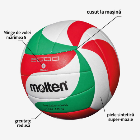 Minge volei Molten V5M2000-L LIGHT marime 5, 200–220 g, antrenament juniori [7]