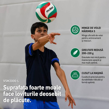 Minge volei Molten V5M2000-L LIGHT marime 5, 200–220 g, antrenament juniori [1]