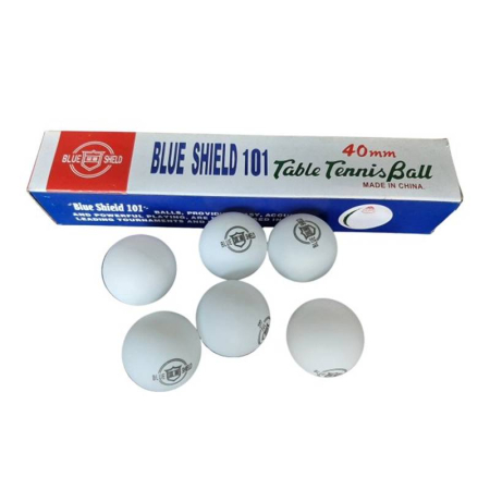 Alte sporturi - Mingi tenis de masă SHIELD 101, 40 mm, albe, set 6 bucăți
