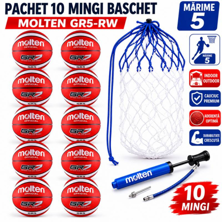 Molten basketballs size 5 - Molten GR5-RW Basketball Pack – 10 Balls size 5
