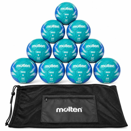 Pachet 12 mingi handbal Molten H1A1800, marime 1 cu sac transport [1]