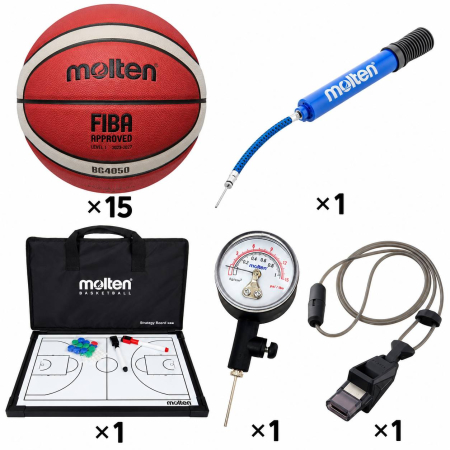 Pachet baschet Molten PRO – 15 mingi B7G4050 marimea 7, tabla tactica MSBB, fluier BLAZZA, manometru PGA. pompa DHP21 [3]