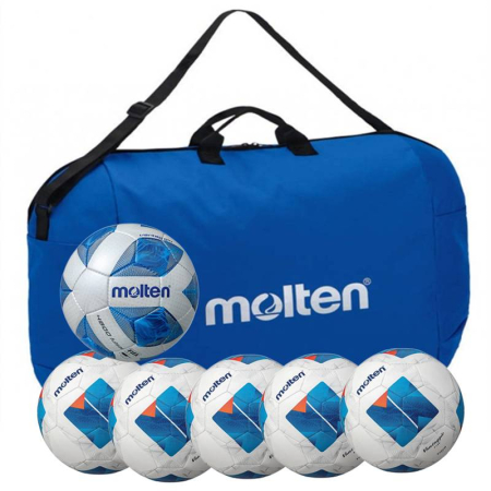 Fotbal - Pachet futsal Molten PRO 6 mingi: F9A4800 FIFA PRO + 5x F9N2100 + geanta