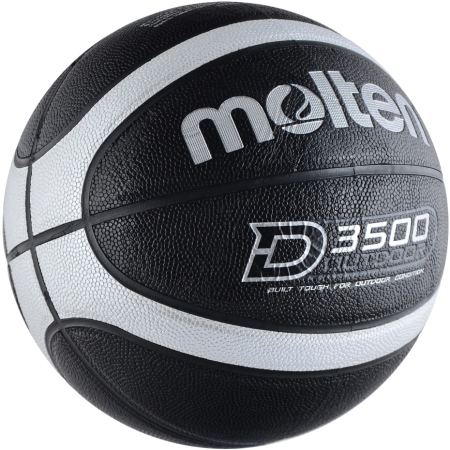 Pachet 6 mingi baschet Molten B7D3500-KS, marimea 7, pentru terenuri outdoor, negru / argintiu + geanta Molten pentru 6 mingi [6]