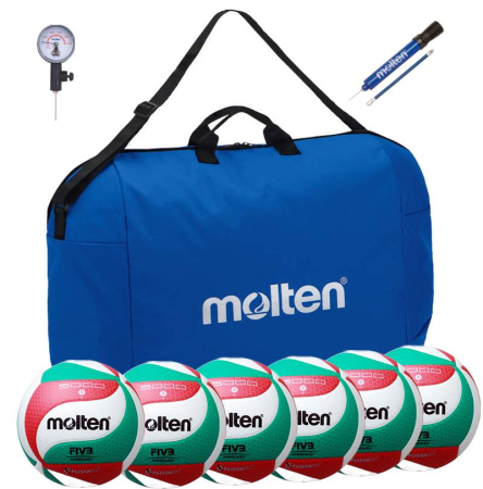 Pachet volei 6 mingi Molten V5M5000 FLISTATEC + geantă 6 mingi + pompă DHP21 + manometru [1]