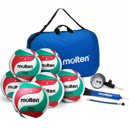 Pachet volei 6 mingi Molten V5M5000 FLISTATEC + geantă 6 mingi + pompă DHP21 + manometru [2]
