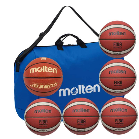Pachet baschet Molten Echipa de Competitie Juniori: 5 x B5G4050 + 1 B5C3800-L Light + geantă 6 mingi [1]
