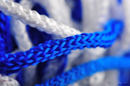 Soccer / handball goal net 3x2 m Anastasia Sport, 5 mm polyester thread, white with blue, knotted, handmade, depth 90-100 cm [5]