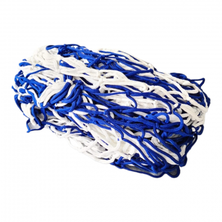 Soccer / handball goal net 3x2 m Anastasia Sport, 5 mm polyester thread, white with blue, knotted, handmade, depth 90-100 cm [3]