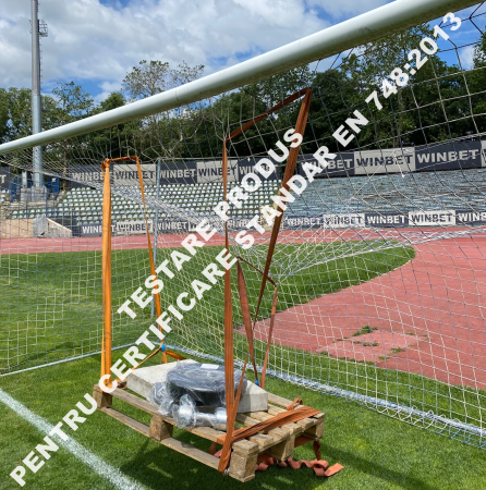 Poarta de fotbal profesionala aluminiu, fixa 7,32 x 2,44 m dimensiune oficiala, [10]