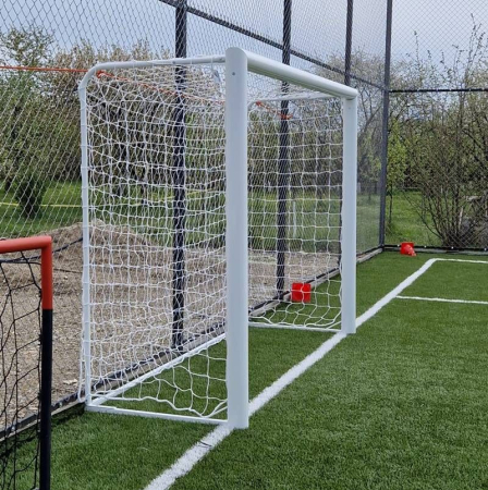 Poarta fotbal 3x2m mobila, aluminiu profil 120x100 mm, spate otel [0]