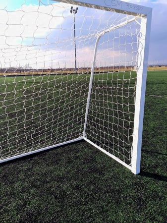 Poarta fotbal 5x2 m, profil aluminiu 80x80 mm, mobila, spate otel [8]