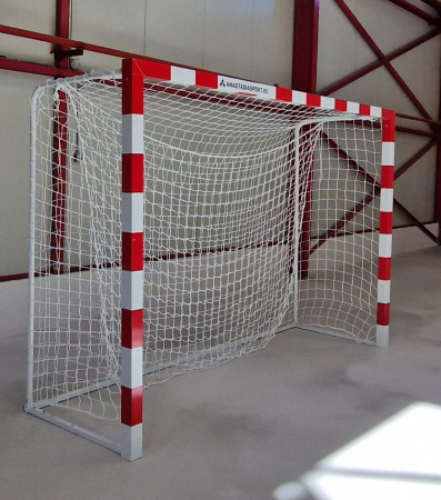Poarta handbal 3x2 m Anastasia Sport, aluminiu profil 80x80 mm alb cu albastru, spate otel, [16]