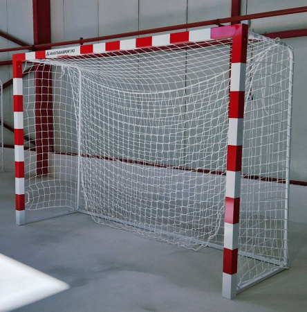 Poarta handbal 3x2 m Anastasia Sport, aluminiu profil 80x80 mm alb cu albastru, spate otel, [14]