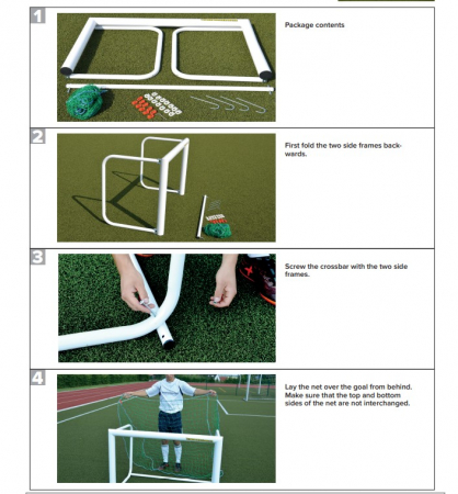 Poarta mini fotbal TeamSports 1,2 x 0,8 m, din aluminiu, mobila, plasa inclusa [13]