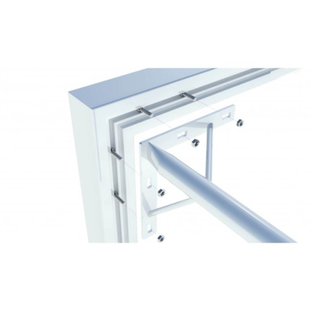 Poarta handbal 3x2 m Anastasia Sport, aluminiu profil 80x80 mm alb cu albastru, spate otel, [8]