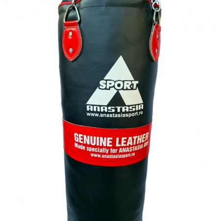 PUNCHING BAG IN SPLIT LEATHER 120 CM , 30KGS + STEEL CHAINS [6]