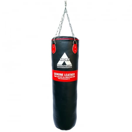 PUNCHING BAG IN SPLIT LEATHER 120 CM , 30KGS + STEEL CHAINS [1]