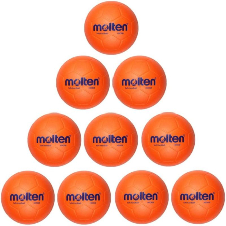 Set 10 mingi handbal Molten H0C600, din spuma soft, marime 0