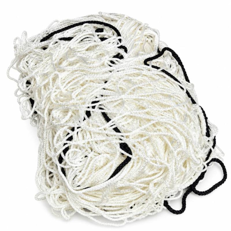 Set 2 plase porți fotbal HUCK 1043-02, albe, pentru porți de 7,32 × 2,45 m, poliester fără noduri, fir de 4 mm, ochiuri pătrate de 120 mm [2]
