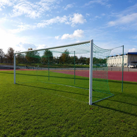 Set of 2 HUCK 1053-01 football goal nets, green, for 7.32 × 2.45 m goals, 200 cm top and bottom depth, high-tenacity polypropylene, 3 mm cord, 120 mm mesh [0]