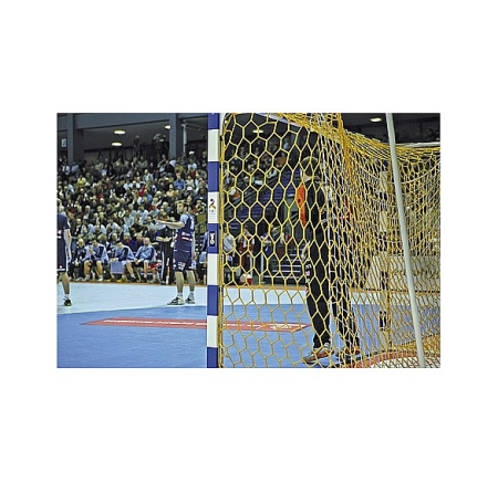 Set 2 plase porti handbal Huck 3x2 m WM,  fir 5 mm fara nod, culoare galbena [9]