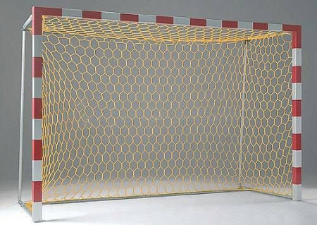 Set 2 plase porti handbal Huck 3x2 m WM,  fir 5 mm fara nod, culoare galbena [1]