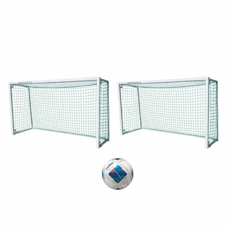 Porti fotbal 3x2 m - Mini Football Goal Set – 2 x 3x2 m Anastasia Sport Ø80 mm Steel Goals, Huck Nets, Molten F5N1710 Ball
