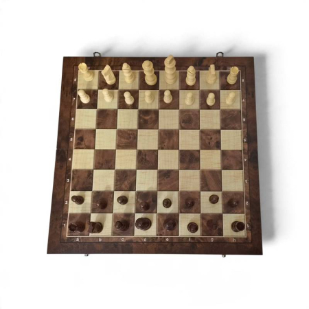 3-in-1 Wooden Board Game Set, Chess, Checkers and Backgammon, 39 cm, Folding Board [3]