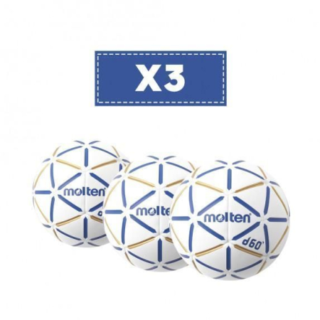 Mingi handbal fara clister Resin-Free - Set 3 mingi handbal Molten D60 marime 2, aprobata IHF, fara clister