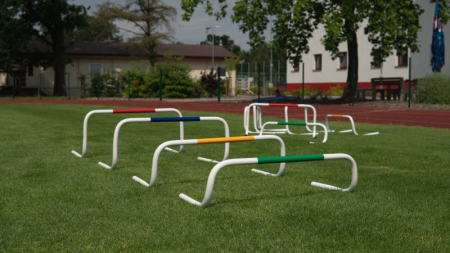 Accesorii baschet - Set 6 obstacole gardulete antrenament Sportek, inaltime 20 cm, cu geanta transport