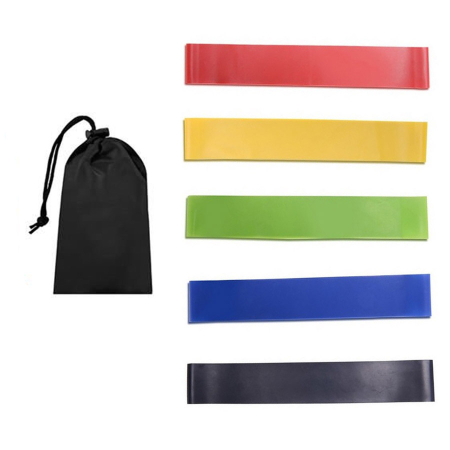 Benzi fitness - LOOP Set resistance band 60x5.0cm - 5 pieces with different resistance