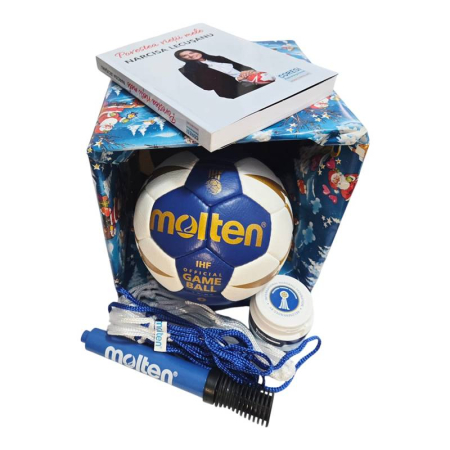 Gift Set Handball Molten X5000, Size 2 / 3 – IHF PRO Ball, Resin, Pump and Net + Gift Wrapping + Narcisa Lecusanu Book [1]
