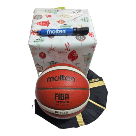 Set cadou – minge baschet Molten BG4550 marime 6 / 7+ pompa + rucsac – ambalaj cadou sarbatori [3]