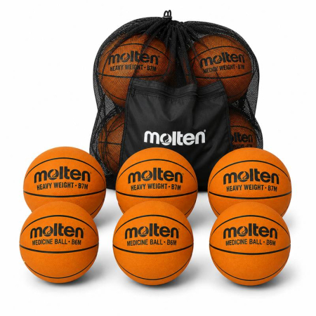 Basketball Training & Development Ball Sets - Molten basketball training set, 6 weighted balls, 3 x B7M 1.4 kg + 3 x B6M 1.2 kg + carry bag