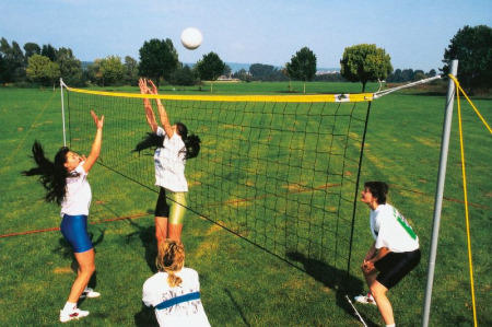 Stalpi de volei - Set volei si tenis cu piciorul Huck cu fileu, stalpi si tusa marcaj
